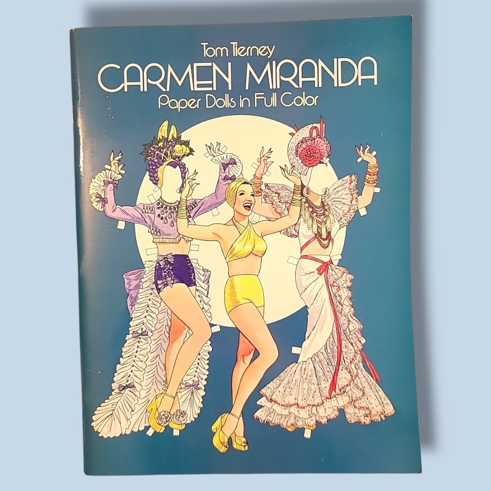 Tom Tierney Carmen Miranda Paper Dolls in Full Color Hollywood Fashion Uncut